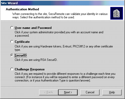 SecuRemote Install Screen