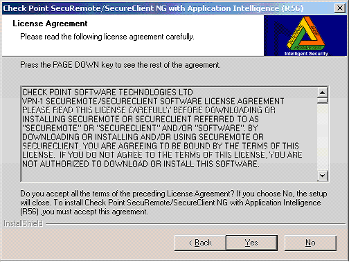 SecuRemote Install Screen