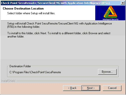 SecuRemote Install Screen
